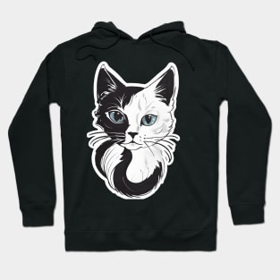 Black and White Cat Hoodie